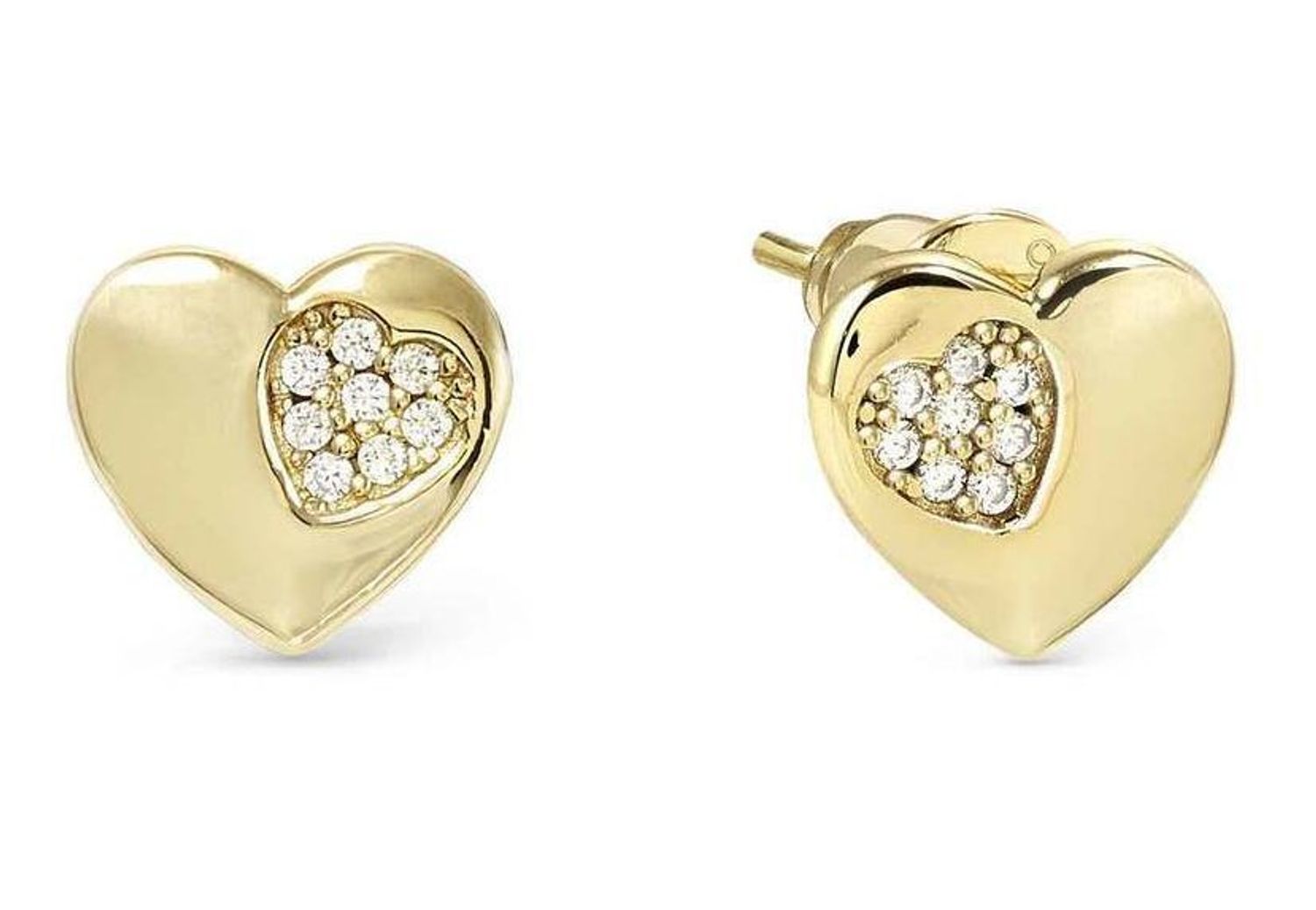 Kolczyki damskie Nomination Italy Petit Sparkle srebrne pozłacane serduszka 242304006.jpg